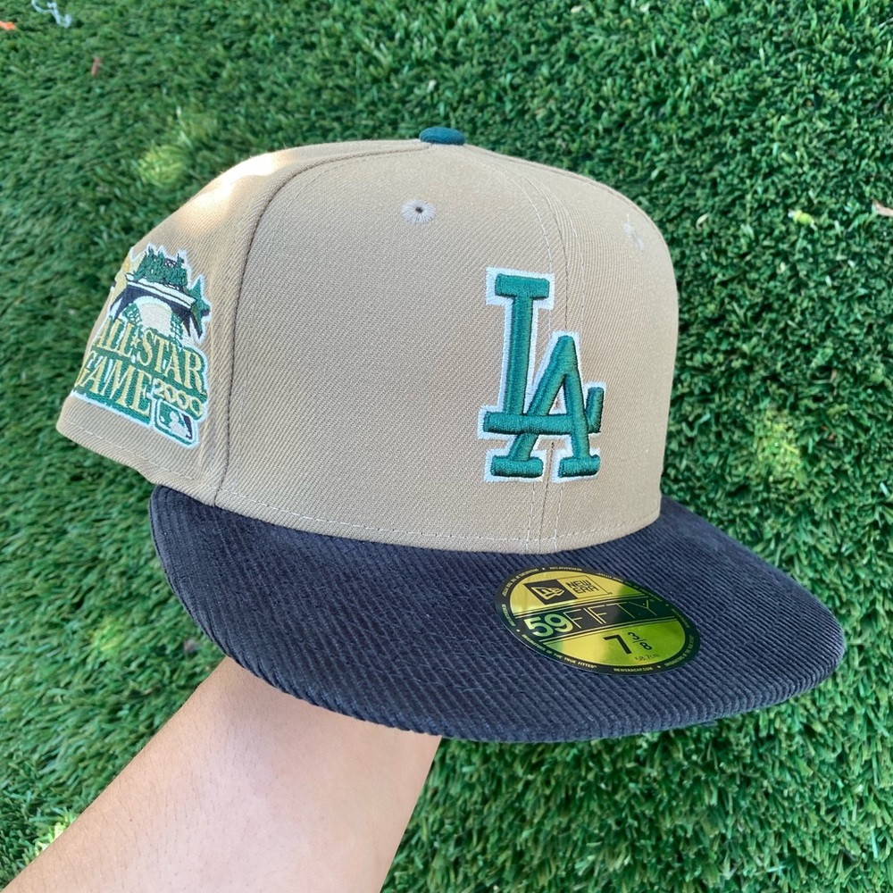 Los Angeles Dodgers All Star Game 2000 Khaki/Green/Black Fitted Cap Size 7 3/8